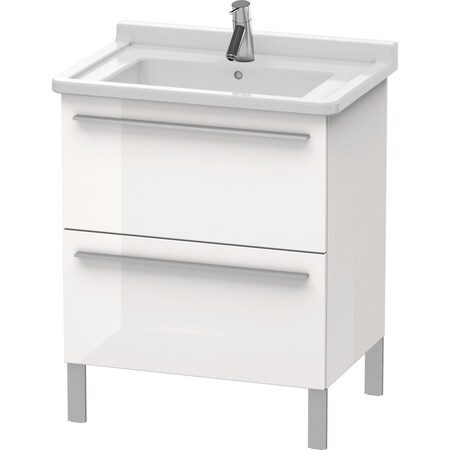 X-Large Vanity Unit White High Glo 668X650X470mm 2 Drawers For 03047